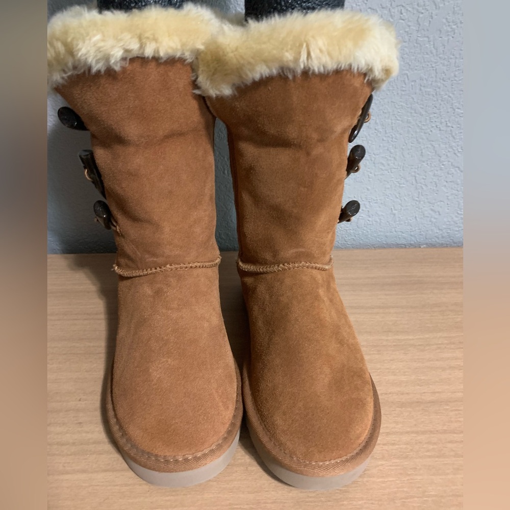 Style & Co Tan Suede Winter Boots with Faux Fur Lining size 8 - Picture 11 of 11
